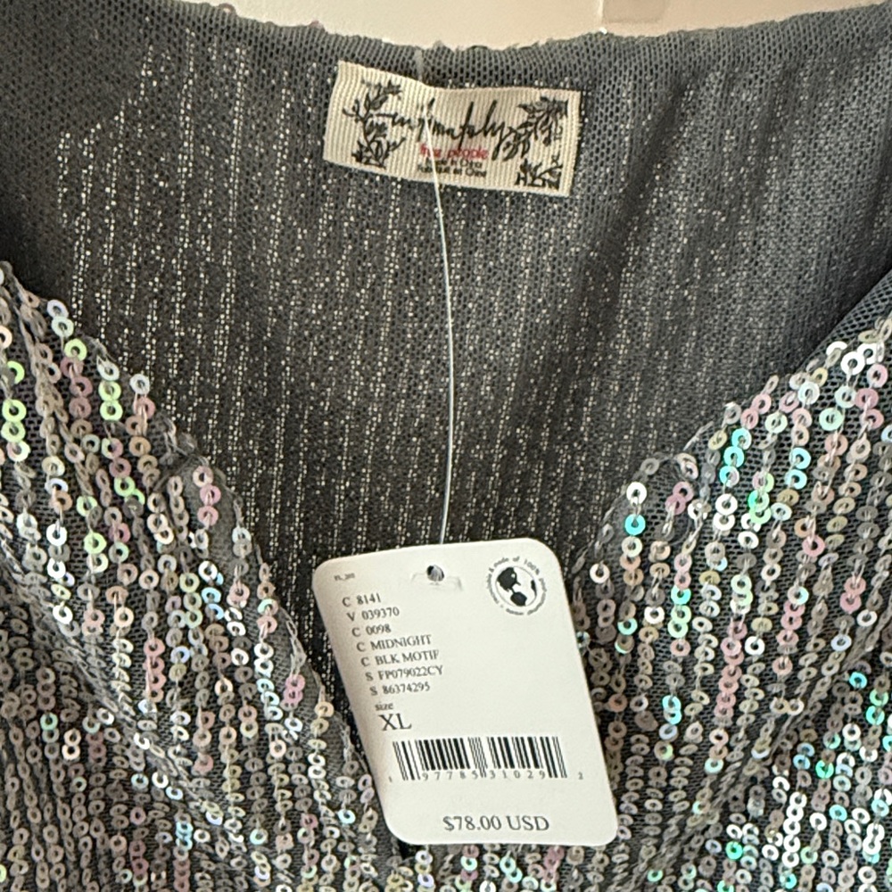 Free People Silver Sparkle Bodysuit - Picture 3 of 4
